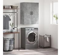 WDGJJFECNMUEHI Mobile a Parete Grigio Cemento 69,5x34x90 cm Legno Multistrato Armadio Pensile Soggiorno Camera da Letto con 3 Ante Design Moderno Materiale Resistente