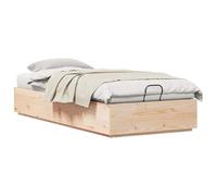 WDGJJFECNMUEHI Natural Ottoman Bed 90 x 190 cm Solid Pine Wood Frame with Storage, Hydraulic Lift Mechanism, No Box Spring Needed for Space Saving Bedroom Furniture