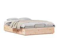 WDGJJFECNMUEHI Pine Solid Wood Ottoman Bed Frame Natural 120x190 cm with Hydraulic Storage, No Box Spring Needed, Space Saving Design for Modern Bedroom Furniture