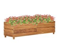 WDGJJFECNMUEHI Raised Flower Bed 150x40x38 cm Recycled Teak Wood and Steel Planter Box for Garden Balcony Patio, Durable Rustic Elevated Plant Stand with Metal Rack, Unique Handmade Design