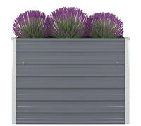 WDGJJFECNMUEHI Raised Garden Bed 100x100x77 cm Galvanized Steel Grey - Large Planting Box for Vegetables, Herbs Flowers Durable Outdoor Elevated Planter with Open Bottom Design & Folded Edges