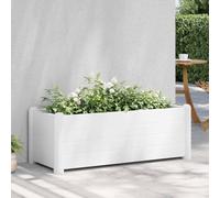 WDGJJFECNMUEHI Raised Garden Bed 100x43x35 cm, White PP Elevated Planter Box for Flowers Herbs Vegetables, UV Resistant Outdoor Indoor Plant Pot with Drainage, Frost Proof Large Capacity 80L