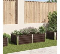 WDGJJFECNMUEHI Raised Garden Bed 160x80x45cm Galvanized Steel Brown for Vegetables Flowers Herbs - Durable Rustproof Large Planting Box with Rounded Edges for Balcony Patio Outdoor