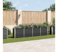 WDGJJFECNMUEHI Raised Garden Bed 320x40x77cm Steel Zinc Coated Anthracite - Large Elevated Planter Box for Vegetables, Herbs, Flowers - Durable Metal Design with Rounded Edges for Balcony, Patio