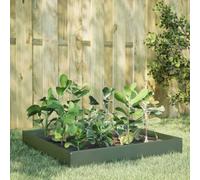 WDGJJFECNMUEHI Raised Garden Bed Steel 100x100x26 cm Olive Green - Large Outdoor Planter Box for Flowers, Vegetables, Herbs - Durable Weather-Resistant Metal Flower Pot with Open Bottom Design