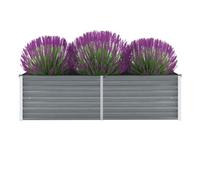 WDGJJFECNMUEHI Raised Garden Bed Steel 160x40x45 cm Grey - Elevated Outdoor Planter Box for Vegetables, Flowers, Herbs Durable Zinc Coated Metal Construction - DIY Patio Balcony Decor