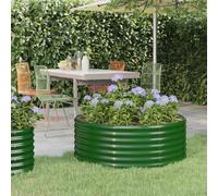 WDGJJFECNMUEHI Raised Garden Bed Steel Powder Coated 100x100x36 cm Green Outdoor Planter Box for Vegetables Herbs Flowers Balcony Patio DIY Gardening Rust Resistant