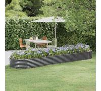 WDGJJFECNMUEHI Raised Garden Bed Steel Powder Coated 396x100x36cm Anthracite Oval Planter Box for Outdoor Patio Balcony DIY Planting Vegetables Herbs Flowers