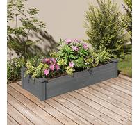 WDGJJFECNMUEHI Raised Garden Planter Box with Gray Liner 120x45x25cm Solid Fir Wood for Flowers Vegetables Herbs Outdoor Patio Balcony Decor DIY Gardening Project