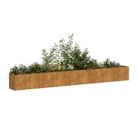 WDGJJFECNMUEHI Rustic Flower Box Corten Steel 360x40x40 cm Outdoor Planter for Garden Balcony Patio - Weather Resistant Metal Raised Bed with Open Bottom Design for Plants Herbs Flowers