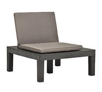 WDGJJFECNMUEHI Sedia a Sdraio da Giardino con Cuscino in Plastica Antracite, Lounge Chair for Patio Outdoor Relax, Weatherproof Brown Cushion, No Assembly Lightweight Durable Design