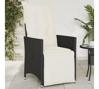 WDGJJFECNMUEHI Sedia Reclinabile da Giardino in Polyrattan Nero con Cuscini Regolabile, Comoda Poltrona Relax per Terrazza Piscina Esterno, Resistenti agli UV e alle Intemperie