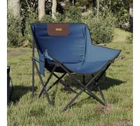 WDGJJFECNMUEHI Sedie da Campeggio Pieghevoli 2 Pezzi Blu con Tasca, Sedia Portatile per Picnic Spiaggia, Poliestere 600D Resistente all'Acqua, Acciaio Robusto, Capacità 120kg, Comoda e Leggera
