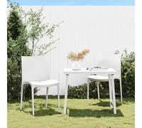 WDGJJFECNMUEHI Sedie da Giardino 2 Pezzi Bianche Impilabili in Polipropilene 50x46x80 cm, Comode e Resistenti per Esterno, Giardino, Terrazza, Patio