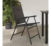 WDGJJFECNMUEHI Sedie Giardino Pieghevoli 8 Pezzi in Acciaio e Textilene, Grigio Mélange, Sedia da Esterno con Schienale e Braccioli, Resistente all'Acqua e UV, Ideale per Giardino Patio Terrazza