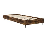 WDGJJFECNMUEHI Smoke Oak Bed Frame 80x200cm Engineered Wood Slatted Base Support Max 140kg Modern Space Saving Design for Small Bedrooms Guest Room Easy Assembly