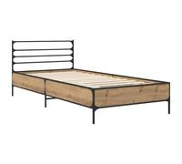 WDGJJFECNMUEHI Solid Bed Frame Engineered Wood 80x200cm Artisan Oak Modern Simple Design Strong Slatted Base Easy Assembly Bed Base for Bedroom Guest Room 140kg Capacity