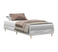 WDGJJFECNMUEHI Sonoma Grey Bed Frame 80x200cm Engineered Wood Compact Single Bedstead with Fixed Slatted Base 140kg Capacity Modern Minimalist Design for Guest Bedroom Small Space Easy Assembly
