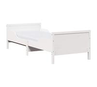 WDGJJFECNMUEHI Struttura letto con materasso estensibile Bianco 80 x 200 cm Solid Pine Wood Frame Bed Frame with Adjustable Foam Mattress for Kids Guest Room Modern Minimalist Design
