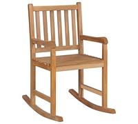 WDGJJFECNMUEHI Teak Wood Rocking Chair Solid Hardwood for Indoor Outdoor Use Comfortable High Back Slat Design Relaxing Reading Garden Patio Living Room