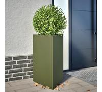 WDGJJFECNMUEHI Triangular Garden Planter Olive Green 50x43x75cm Steel Outdoor Flower Pot for Balcony Patio Decor - Rustproof Durable Metal with Deep Space for Plants Herbs Vegetables