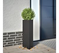 WDGJJFECNMUEHI Triangular Steel Garden Planter 30x26x75 cm Black - Rustproof Outdoor Flower Pot for Balcony, Patio - Durable Metal Plant Container with Deep Space for Herbs, Flowers, Vegetables