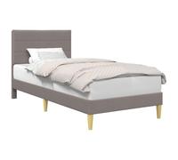 WDGJJFECNMUEHI Upholstered Bed Frame with Headboard Tortora 100 x 200 cm Fabric Single Bed Modern Plywood Frame Easy Assembly for Bedroom