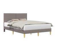 WDGJJFECNMUEHI Upholstered Bed Frame with Headboard Tortora 140 x 190 cm Fabric Modern Double Bedstead Easy Assembly High Stability for Bedroom Living Room Guest Room