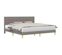 WDGJJFECNMUEHI Upholstered Bed Frame with Headboard Tortora 180x200 cm Fabric King Size Modern Platform Bed with Slatted Base Wooden Slat Support Easy Clean Sturdy Design for Living Room Bedroom