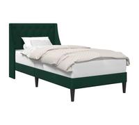 WDGJJFECNMUEHI Velvet Upholstered Bed Frame Dark Green 90 x 190 cm Single Bed with Slatted Base Modern Luxury Headboard Storage Ottoman Design for Bedroom Living Room Hotel