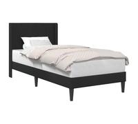 WDGJJFECNMUEHI Velvet Upholstered Bed Frame with Headboard Black Queen Size 100x200 cm Platform Solid Plywood Wood Slats Support Turned Legs Luxury Modern Design