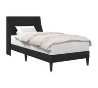WDGJJFECNMUEHI Velvet Upholstered Bed Frame with Headboard Nero 80x200 cm Modern Platform Luxury Wingback Bed with Wooden Slats Support Sturdy Legs for Master Bedroom Apartment Hotel Decor