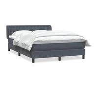 WDGJJFECNMUEHI Velvet Upholstered Divan Bed with Pocket Sprung Mattress Grey 160x210 cm Adjustable Headboard Slatted Base Removable Mattress Topper Complete Set