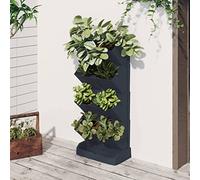WDGJJFECNMUEHI Vertical Garden Planters Set of 4 Anthracite Polypropylene Hanging Flower Pots for Outdoor Balcony Wall Decor with UV Resistant & Self Watering Design for Herbs Vegetables Flowers