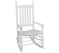 WDGJJFECNMUEHI Vintage Inspired Wooden Rocking Chair with Curved Seat, Solid White Wood Rocker for Living Room & Nursery, Comfortable & Elegant Rocking Chair for Relaxation