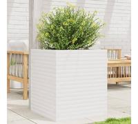 WDGJJFECNMUEHI White Garden Planter Box 60x60x68.5 cm Solid Pine Wood for Outdoor Decor, DIY Balcony & Patio Flower Pot with Large Capacity for Vegetables, Flowers & Plants