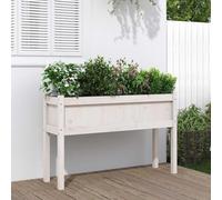 WDGJJFECNMUEHI White Legs Garden Planter Box 110x31x70cm Solid Pine Wood for Balcony Patio Decor, Large Rustic Flower Pot for Vegetables Herbs Plants, DIY Outdoor Decoration