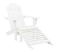 WDGJJFECNMUEHI White Wooden Garden Chair with Footrest - Vintage Inspired Patio Lounge Chair for Outdoor Relaxation, Comfortable and Elegant Design for Terrace, Balcony