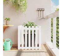 WDGJJFECNMUEHI White Wooden Garden Planter Box 70x70x70 cm - Pine Solid Wood Raised Flower Bed for Outdoor Balcony Terrace - Rustic Decorative Fence Planter for Flowers Plants Herbs