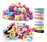 WDGROW 200-210 elastici morbidi per capelli per bambine, età 0-6 anni, mini dimensioni, elastici per capelli piccoli, colore caramella, cotone, supporti per coda di cavallo (tipo D)