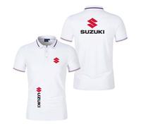 WDGYZZXJ Polo da Uomo A Maniche Corte per su.ZU.K.I Magliette Sportive con Colori A Contrasto Bottoni Magliette Morbide T-Shirt con Colletto Vestiti Stampati-BaiS||L