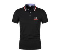 WDGYZZXJ Polo da Uomo Abbigliamento Sportivo per Mazda T-Shirt da Allenamento Elasticizzata Tinta Unita T-Shirt A Maniche Corte Morbida con Bottoni con Colletto- Black||XS