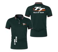 WDGYZZXJ Polo da Uomo Slim Fit A Mezza Manica per Isle of Man T..T. Stampa Fitness Maglietta A Maniche Corte con Colletto Maglietta Morbida E Comoda-LVs||L