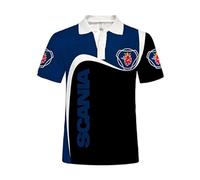 WDGYZZXJ Polo Stampate da Uomo per Scania Tennis T-Shirt Casual Abbigliamento T-Shirt Attive Bottoni 3D Mezza Manica Abbigliamento Sportivo Elasticizzato Morbido-C||3XL