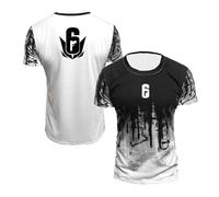 WDGYZZXJ T-Shirt da Uomo Slim Fit per Rainbow Six Siege Comoda Maglietta da Allenamento A Mezza Manica Top Abbigliamento Tuta da Corsa con Stampa Morbida Colori-White||M