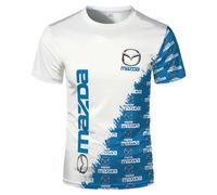 WDGYZZXJ T-Shirt Stampata da Uomo per Mazda Comoda Maglietta da Allenamento Abbigliamento Mezza Manica Traspirante Polo Magliette Sportive Girocollo 3D Morbida-A||L