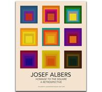 WDHBI HEKA Arte della Parete sulla Piazza Josef Albers Famoso Josef Albers Poster Josef Albers Tela Pittura Josef Albers Stampe Retro Deco Picture 15x20cm No Frame