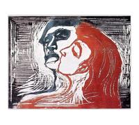 WDHBI HEKA Edvard Munch - Poster da parete Edvard Munch con uomo e donna, stampa moderna per la casa, 60 x 90 cm, senza cornice