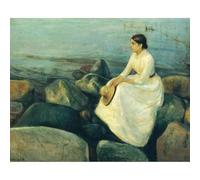 WDHBI HEKA Edvard Munch Poster Edvard Munch《Notte d'Estate》 Arte della Parete Edvard Munch Stampe Pittura Moderna per Home Decor Picture 40x60cmx1 Senza Cornice