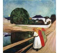 WDHBI HEKA Edvard Munch Poster Edvard Munch《Ragazze su Un Ponte》 Arte della Parete Edvard Munch Stampe Pittura Moderna per la Decorazione Domestica Immagine 60x80cmx1 Senza Cornice
